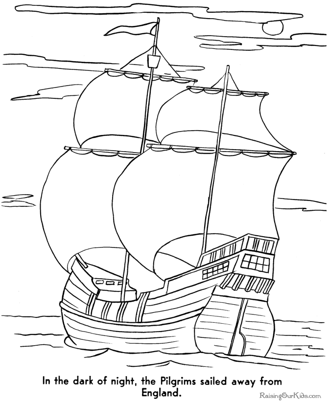 coloring pages thanksgiving mayflower - photo #3